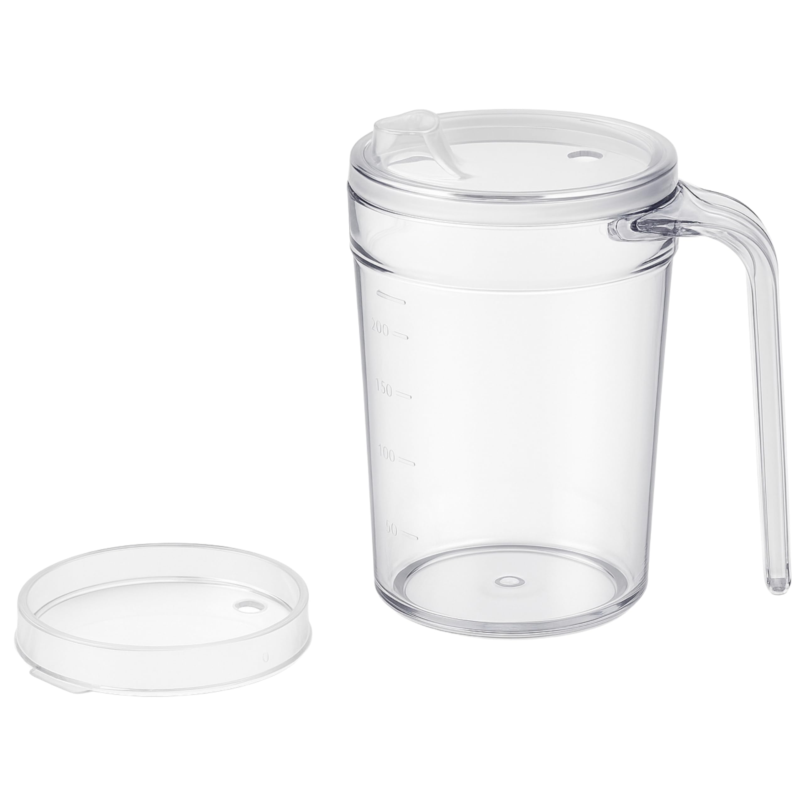 Homecraft Clear Polycarb Mug, Shatterproof Material, Choice of 2 Lids, Simple Drinking Cup and Mug for Limited Grip and Range of Motion, Ideal for Medical Patients, Children, Elderly, Handicapped
