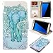 S7 edge Case, UrSpeedtekLive Galaxy S7 edge Wallet Case, Premium PU Leather Wristlet Flip Case Cover with Card Slots & Stand for Samsung Galaxy S7 edge,Elephant