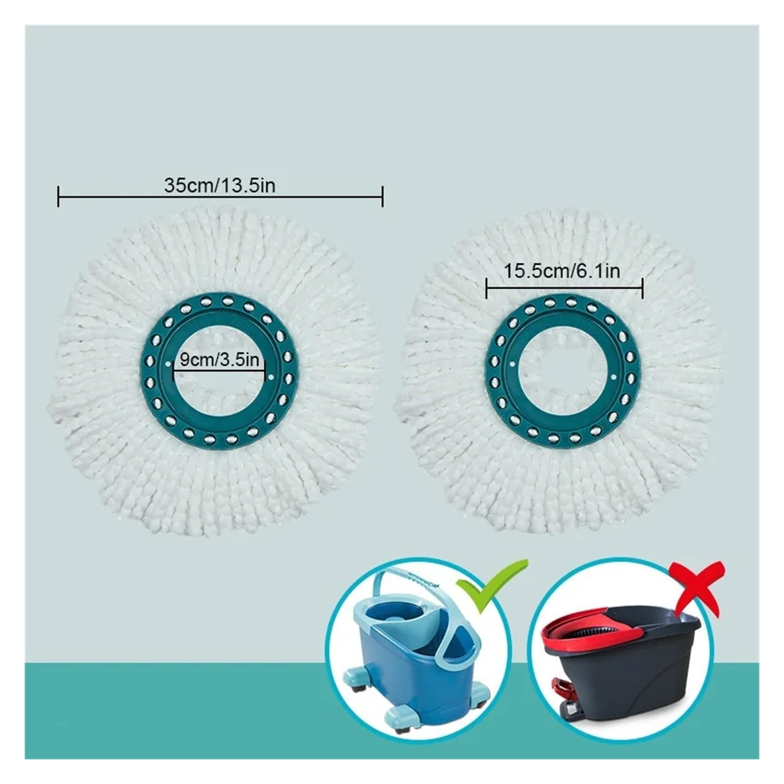 3 Cabezales De Repuesto De Microfibra For Mopa Giratoria Manos Libres, Compatibles Con Leifheit 52019/52052/52054/52023, Almohadilla Limpiadora De Microfregona Con Cabezales De Limpieza.