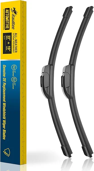 Raidbee® 22+19 inch Silicone Windshield Wiper blades Replacement for Mazda CX-3 2020-2016,Ford Focus 2011-2000, Colorado 2012-2004 Toyota Highlander 07-01 +More All-Season Silicone Wiper Blades