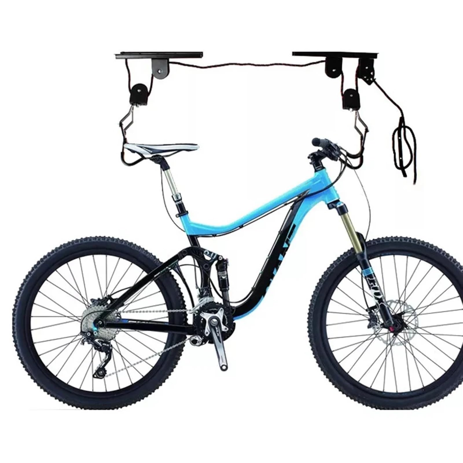 Kajak-deckenlift Fahrradaufzug, Garagenaufbewahrung, Fahrradlift-Flaschenzugsystem mit 60 kg tragendem Überkopf-Fahrradständer, robuster Decken-Fahrradaufhänger Garagen-lagerlift(Style A)