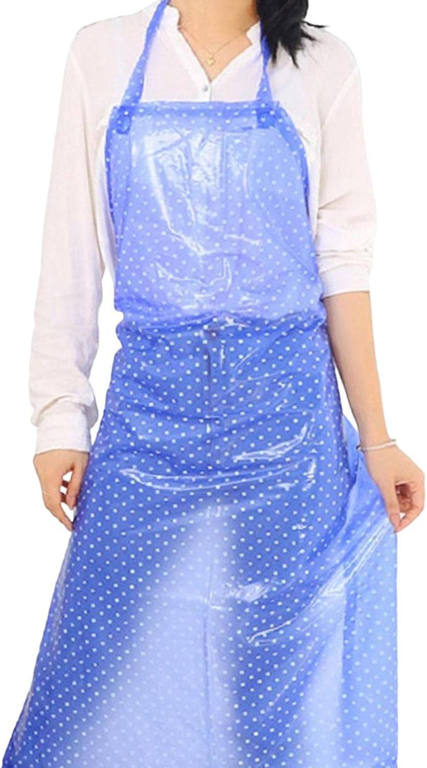 Waterproof PVC Aprons, Women Transparent Long Kitchen Aprons with