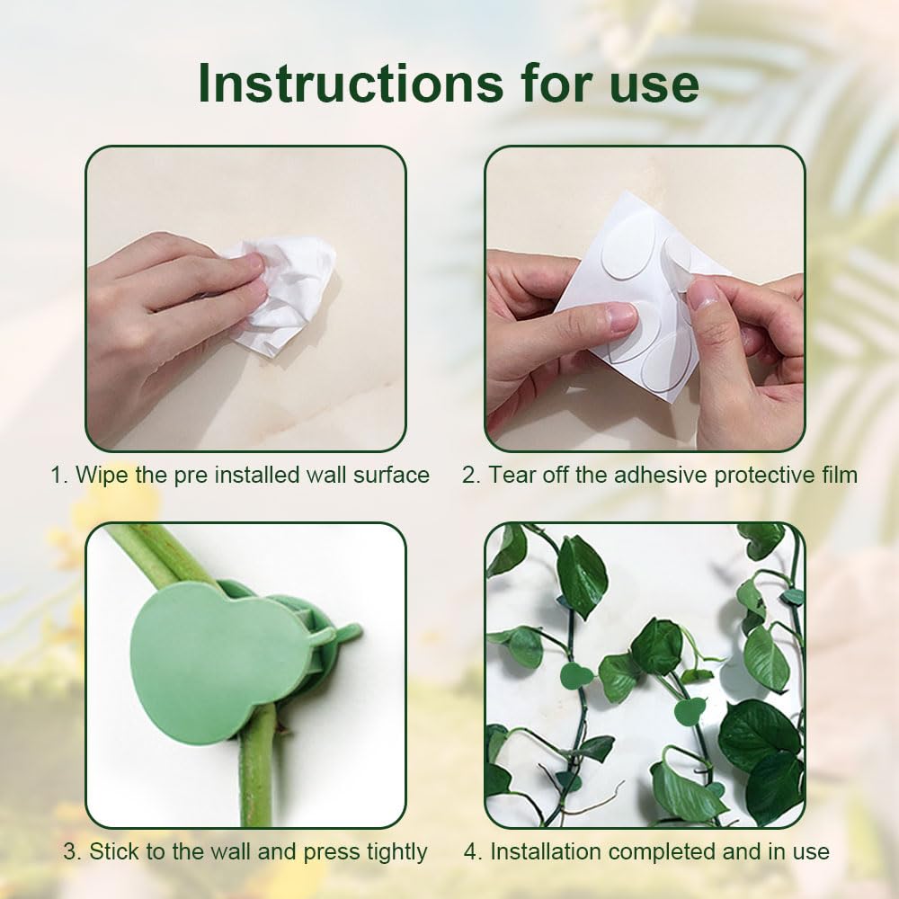 100/150/300 Stück Kletterwandbefestigungs-Clips, Pflanzenstütz-Clips, gesicherte Kunststoff-Pflanzenclips, wiederverwendbare Gartenreben-Befestigungsclips für Kletterpflanzen, Innen- und Außenbereich,