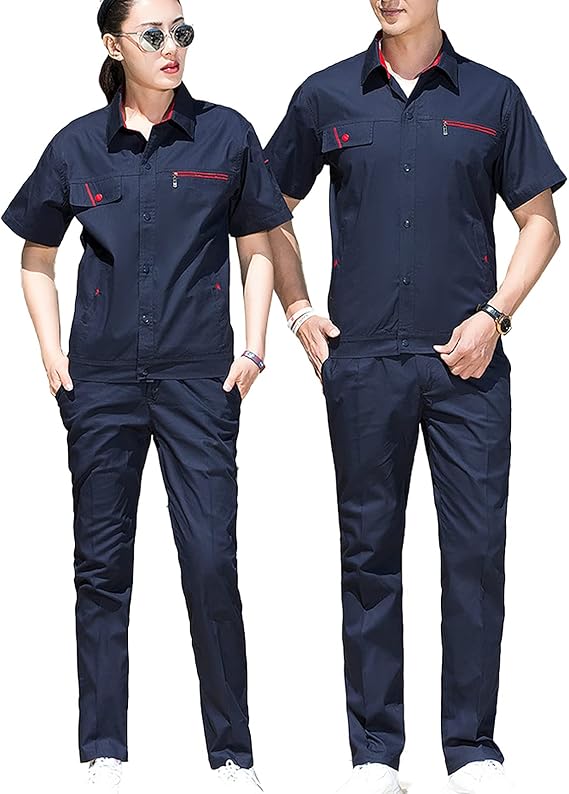 Amazon Co Jp ワークウェア 作業着 作業服 上下セット 春 夏 メンズ レディース 大きいサイズ 作業ジャケット コート ズボン 半袖 吸汗速乾 アウトドア 作業現場 農業 ファッション