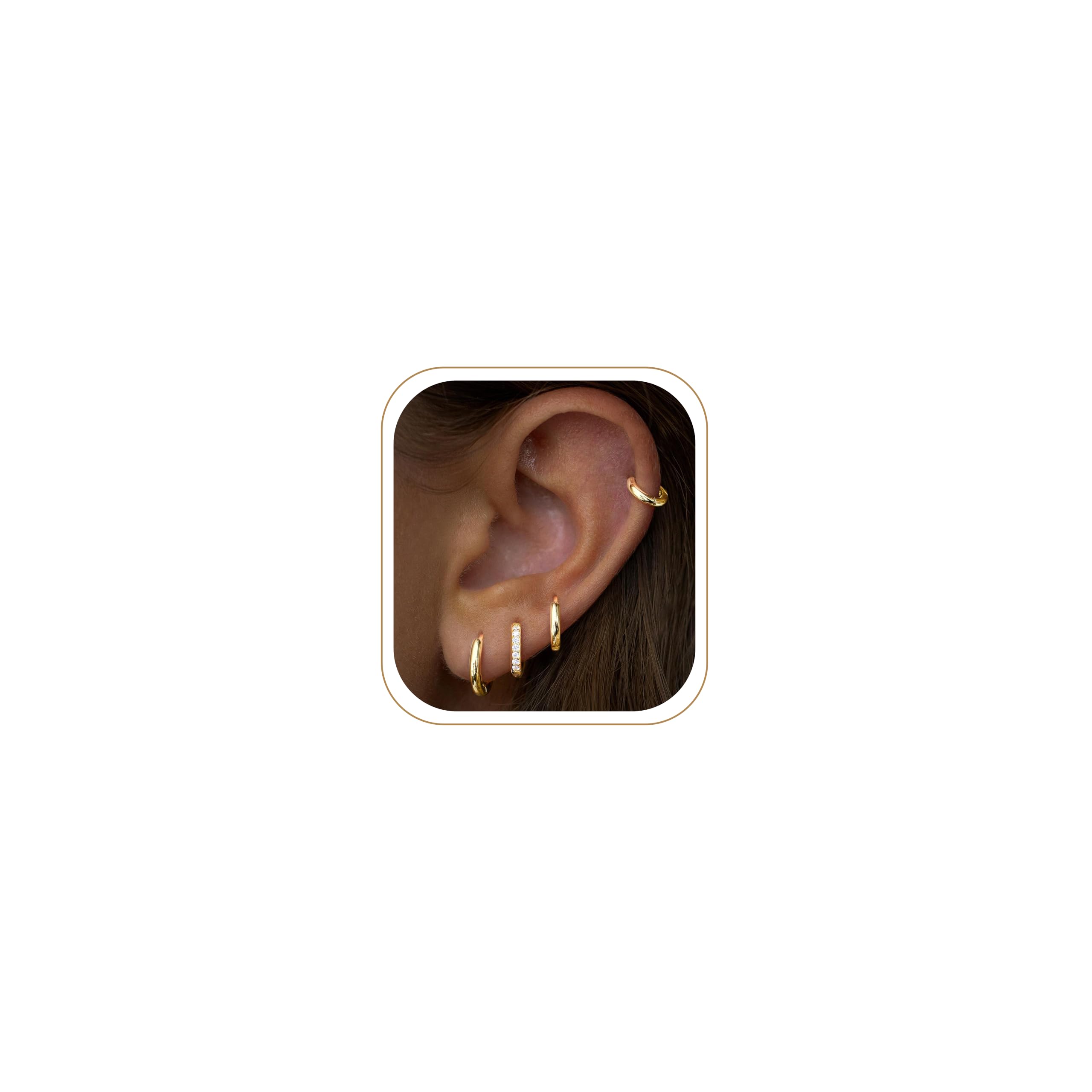 Gold Huggie Hoop Earrings