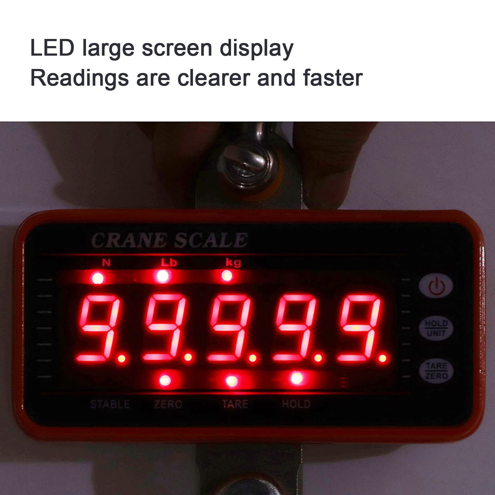 Bilancia da gru digitale, bilancia sospesa per carichi pesanti da 1500 kg / 500 g con telecomando wireless Display a LED Bilancia a gancio industriale per fabbrica di magazzini (500Kg/200g)