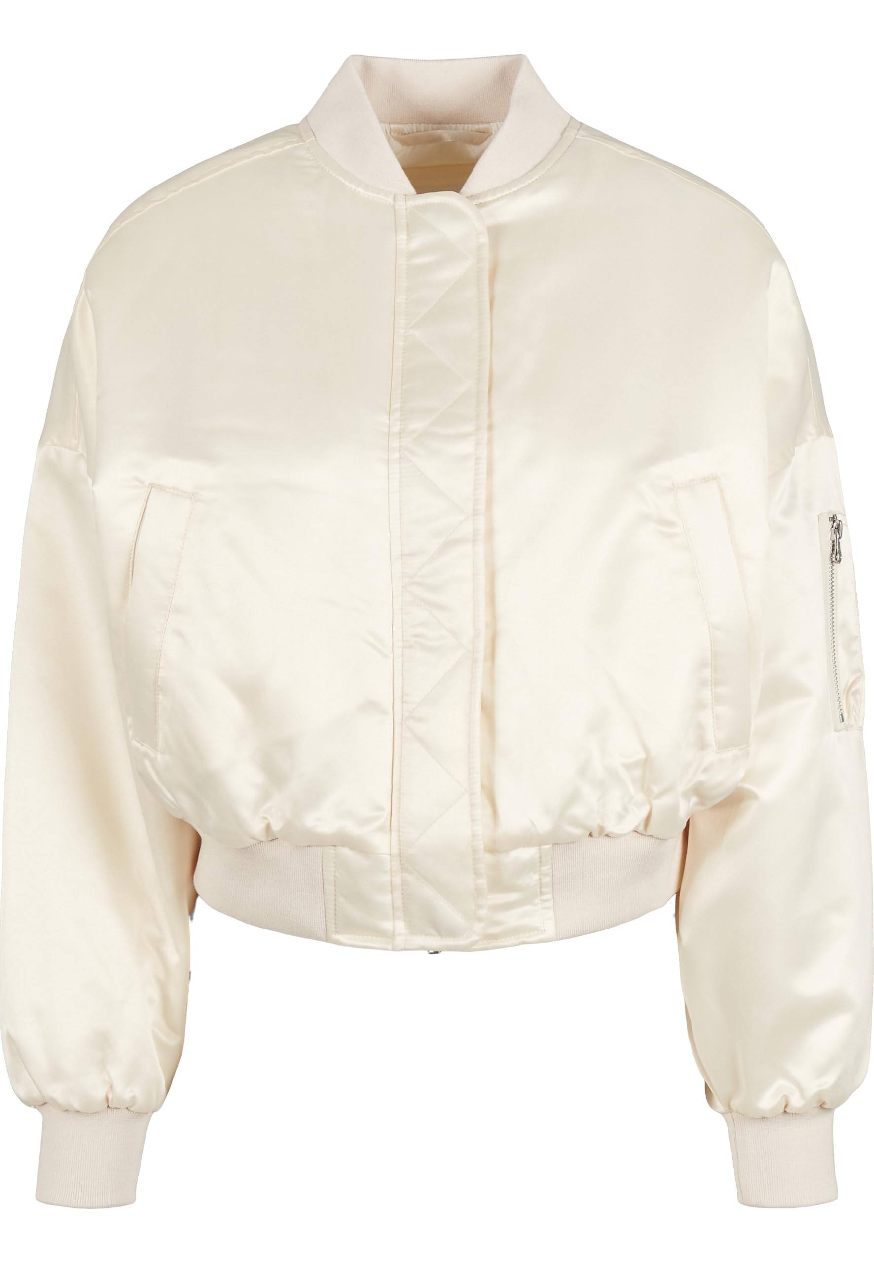 Urban Classics Damen Short Oversized Satin Bomber Jacket Beige (sandweiß), 3XL