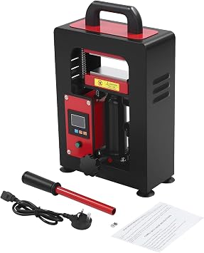 Hydraulic Heat Press Machine, 900W Manual Hydraulic Heat Press Machine 14000psi Heating Presser Digital Control Panel 0-400  Adjustable Temperature for Oil Extraction, Textile Printing & Crafts