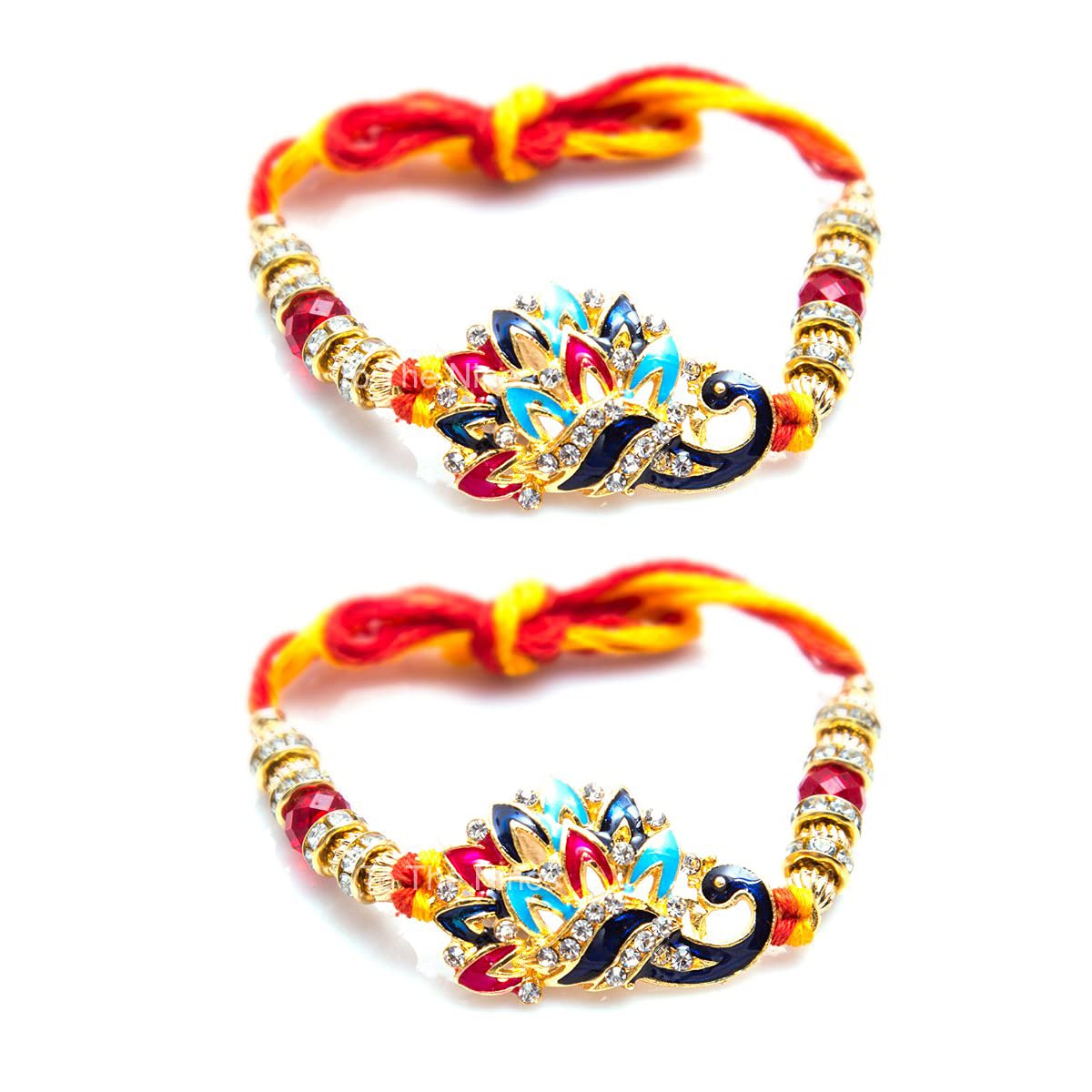 To The Nines Mens Peacock Rakhi for Brother - Pack of 2 Rakhi with Greeting Card & Tilak Material (B07DQKTVCH) Amazon Price History, Amazon Price Tracker