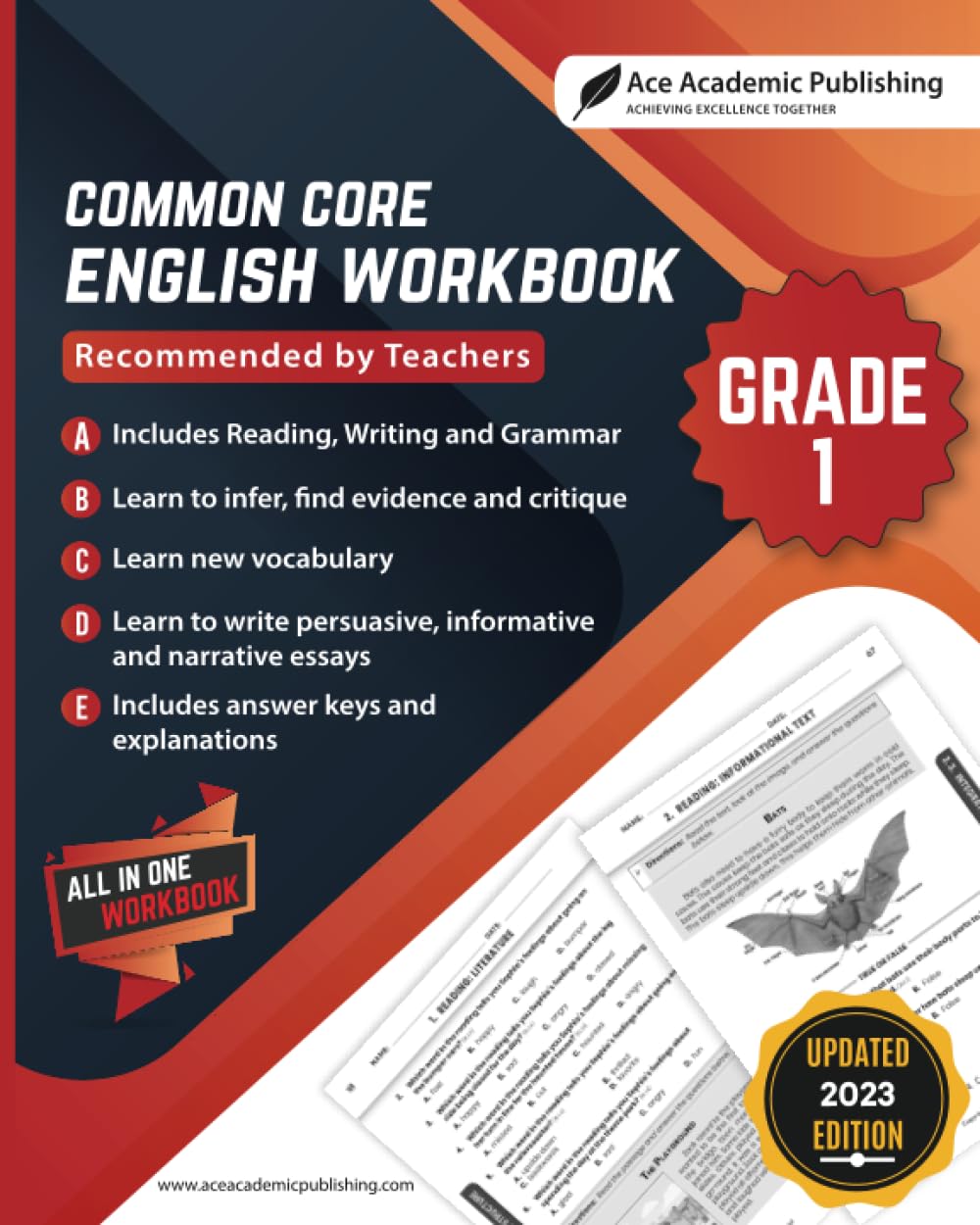 Common Core English Workbook: Grade 1 English