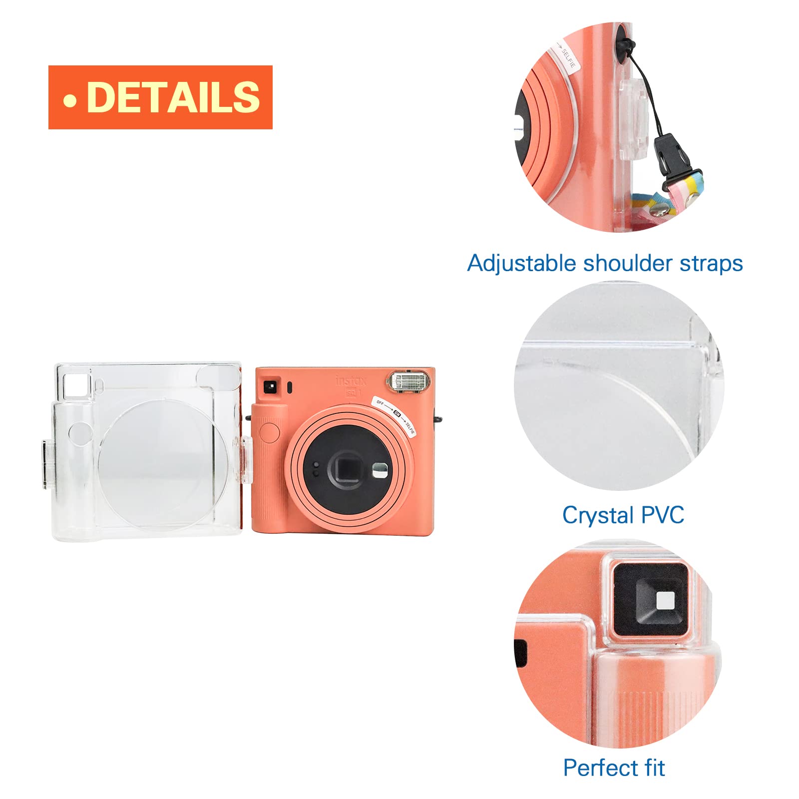 チェキ:スクエアSQ1 ケース セット Amazon.co.jp: Rieibi チェキケース,FUJI instax SQUARE SQ1 カメラ