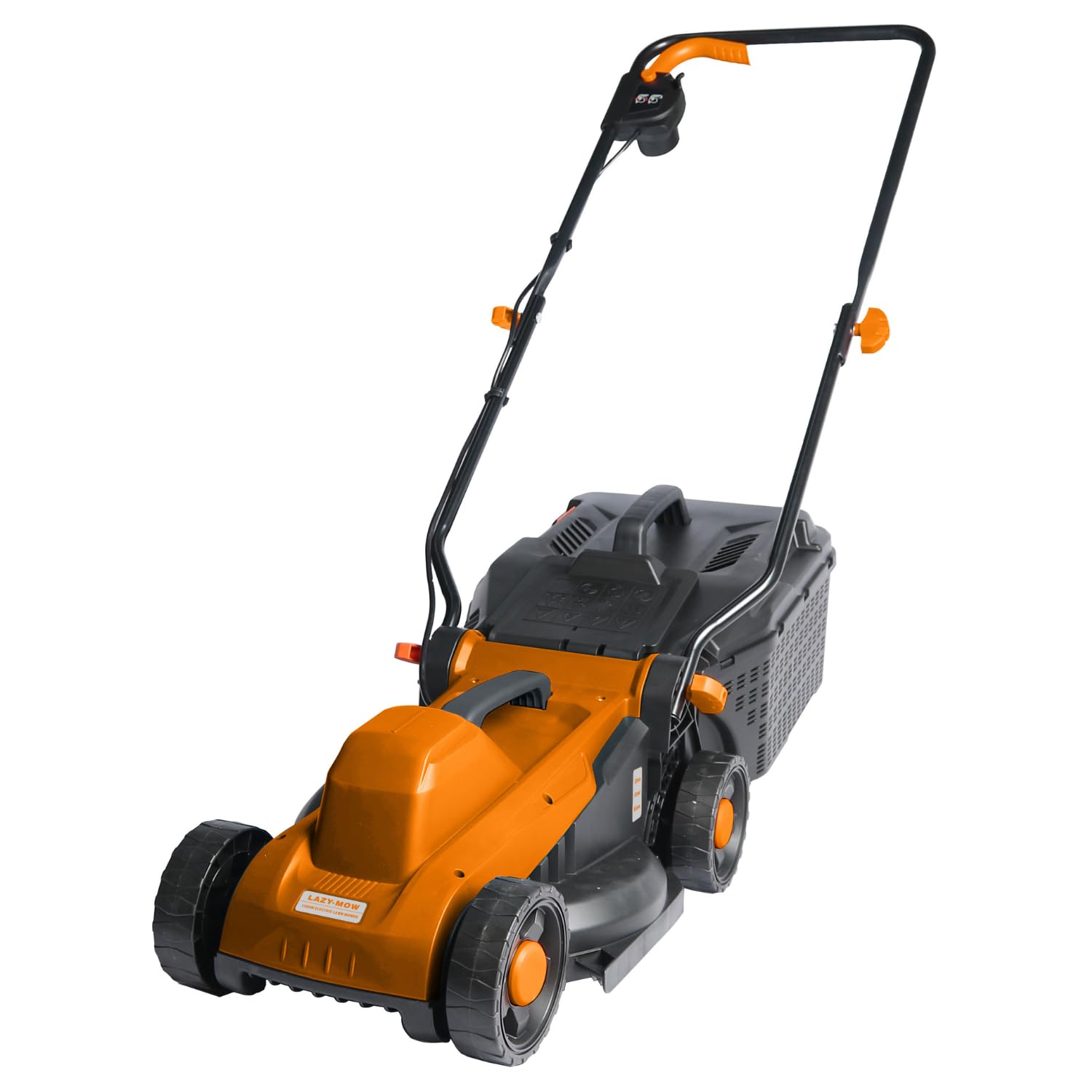 Electric Lawnmower 1200W Powerful Motor - 320mm Cutting Width - 3 Cutting Heights 25mm to 65mm - Ergonomic Folding Handle - 30L Collection Bag - Compact And Folding - Garden Tools