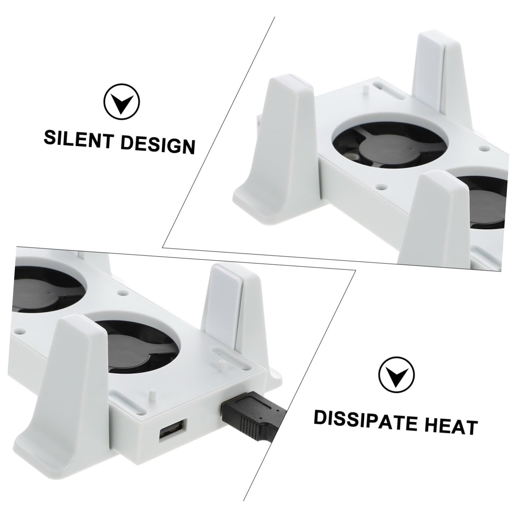 Angoily Soporte para Ventilador de Refrigeración con Base de Abs y Ventiladores de Refrigeración de 3 Niveles Ajustables, Adecuado para Celebracion Verano y Disipación de Calor