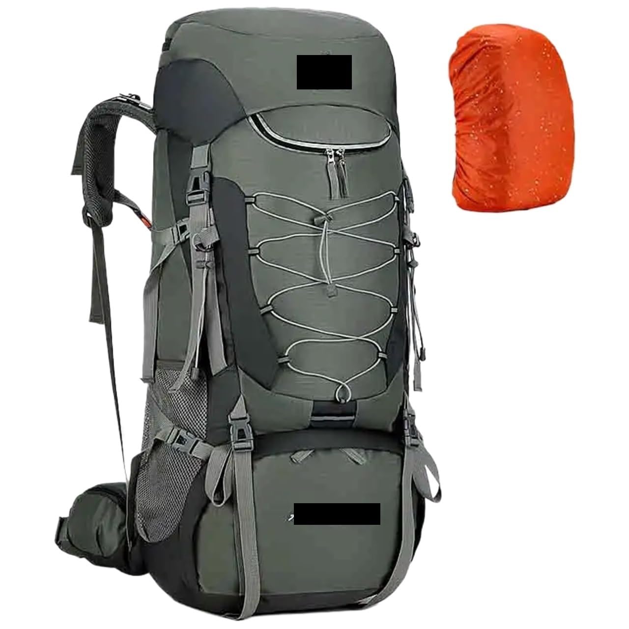 Zaino Da Trekking Zaino da campeggio da 75 litri Borsa sportiva da viaggio con copertura antipioggia Arrampicata Alpinismo Trekking Zaino da esterno Borsa da trekking Borsa a tracolla da uomo(Black)