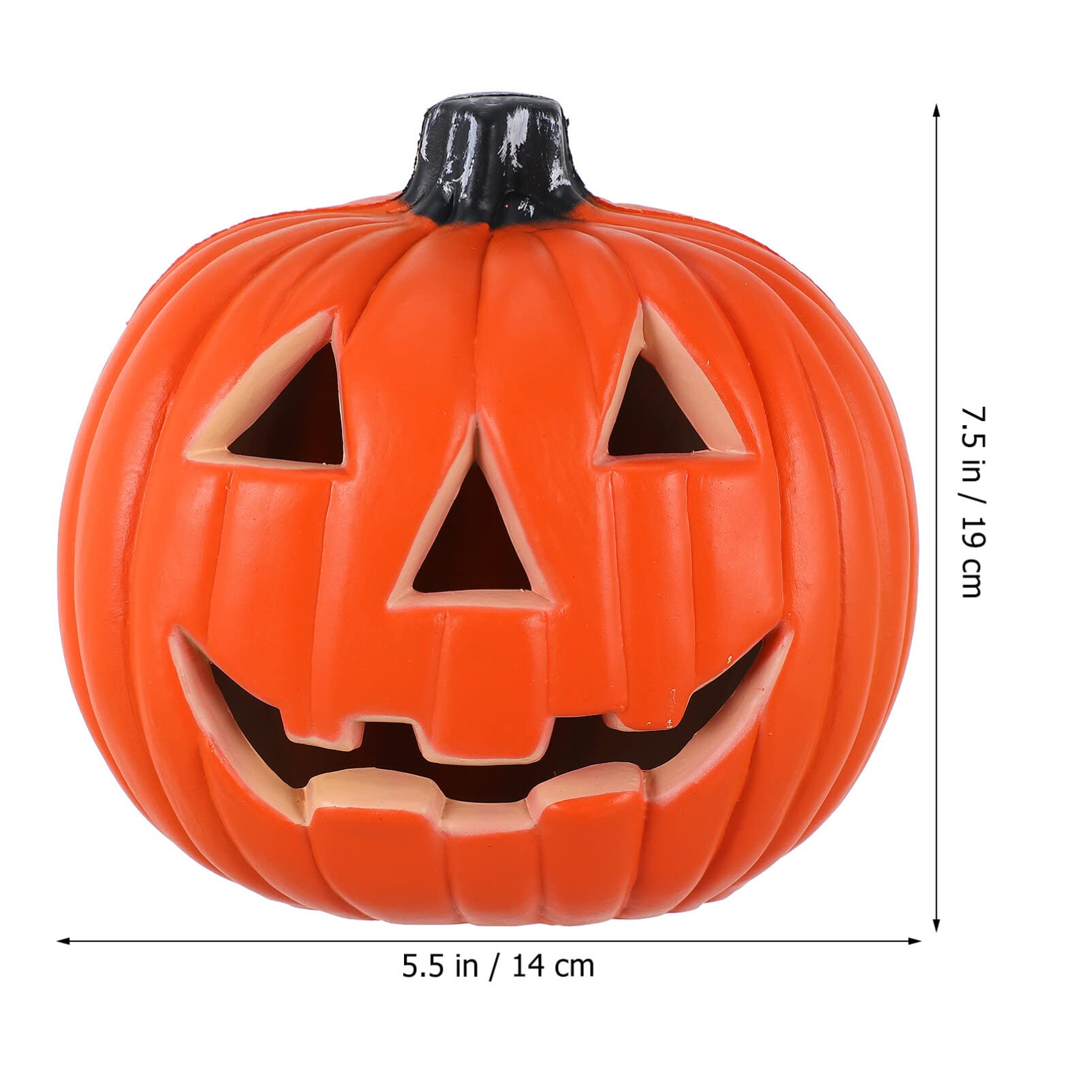 STOBOK Pumpkin Lantern, 14x19cm Halloween Pumpkin Lantern Jack O Lantern Pumpkin Light Plastic Pumpkin Artificial Pumpkin Decorations for Halloween (Not Included Battery)