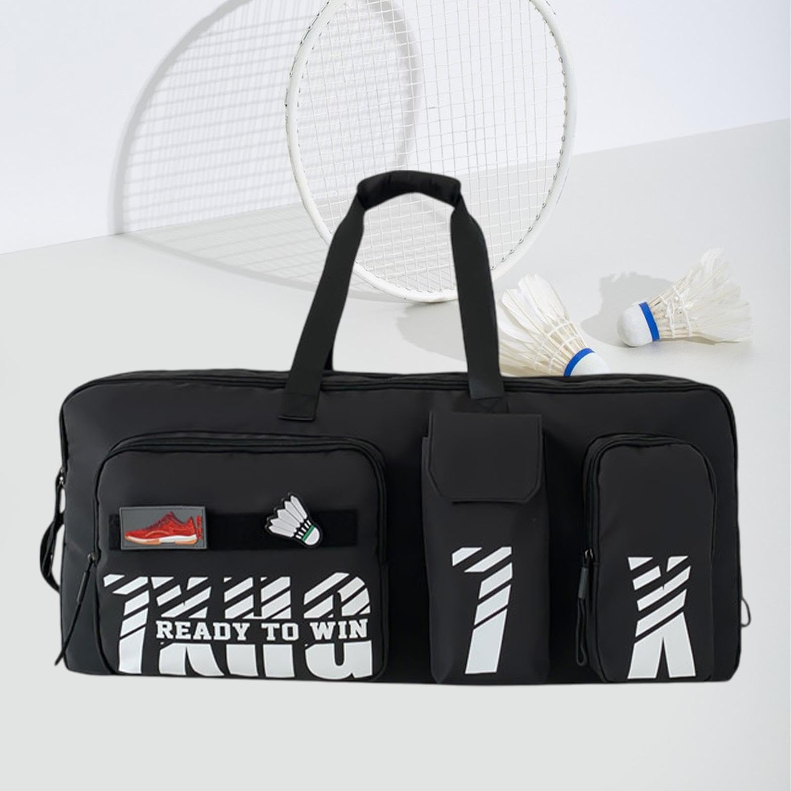 Badminton Racket Handtasche Sporttasche Tennistasche Schlägertasche mit Großem Hauptfach Und Separatem Schuhfach Aus Robustem Nylon Polyester für