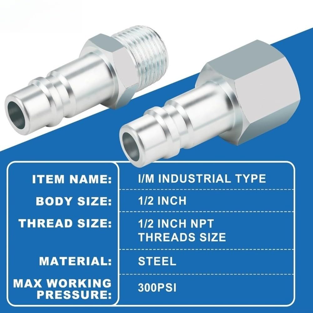 Connettori Rapidi per 1/2 Inch NPT Acciaio Set 10