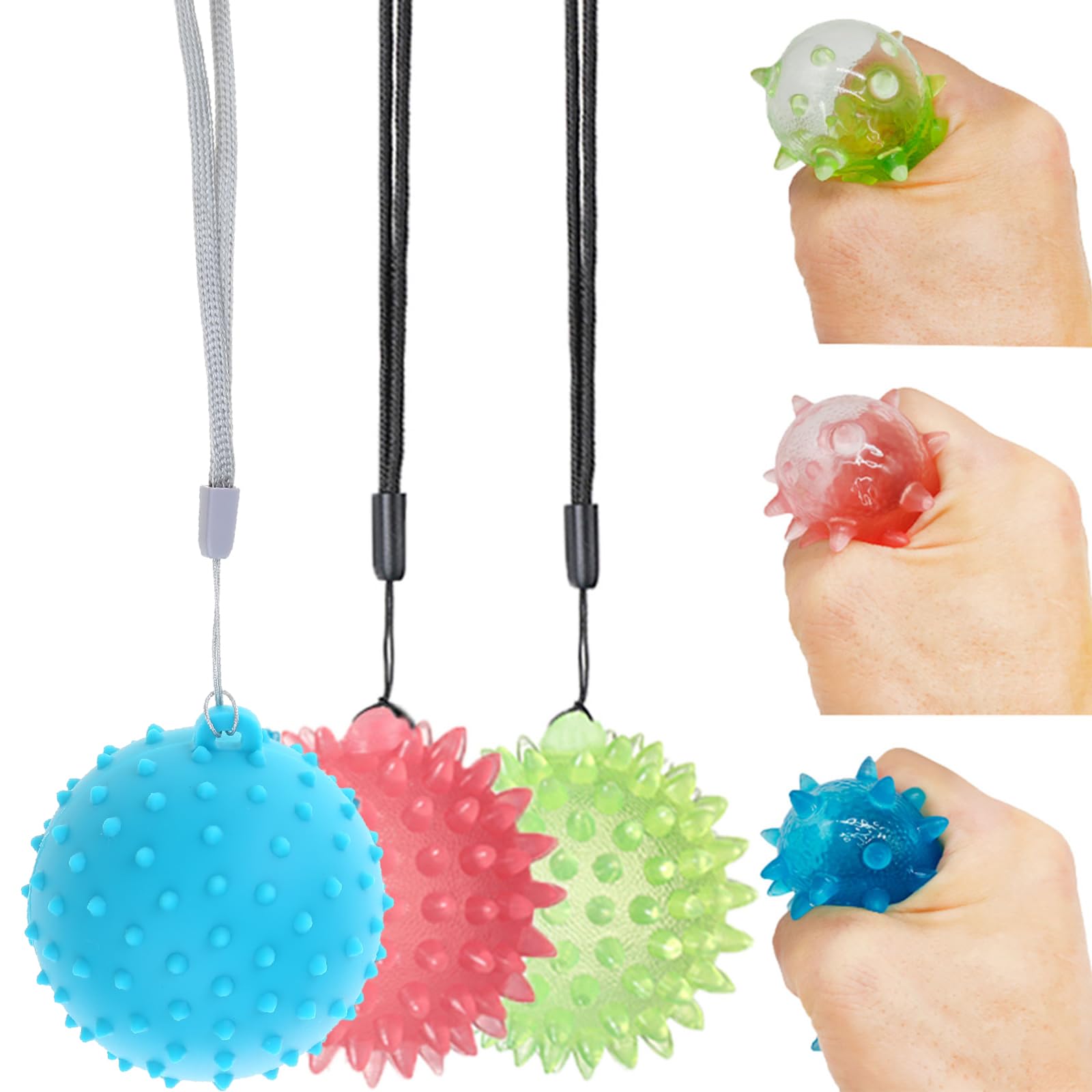 oringnat Hand Grip Ball Massage Ball Point Trainer Finger Carpal Exerciser with Rope for Workout Fitness Training