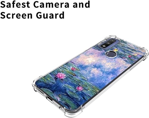 Miniatura 5 de Compatible con Motorola Moto G Pure Flowers, lirios de agua, pintura al óleo vintage, arte gráfico para Moto Case Niñas Mujeres, funda transparente
