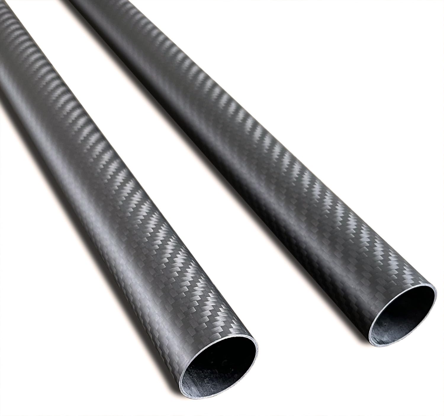 2pcs Carbon Fiber Tube 30mmx28mmx420mm 3K roll Wrapped Twill Matte Finish