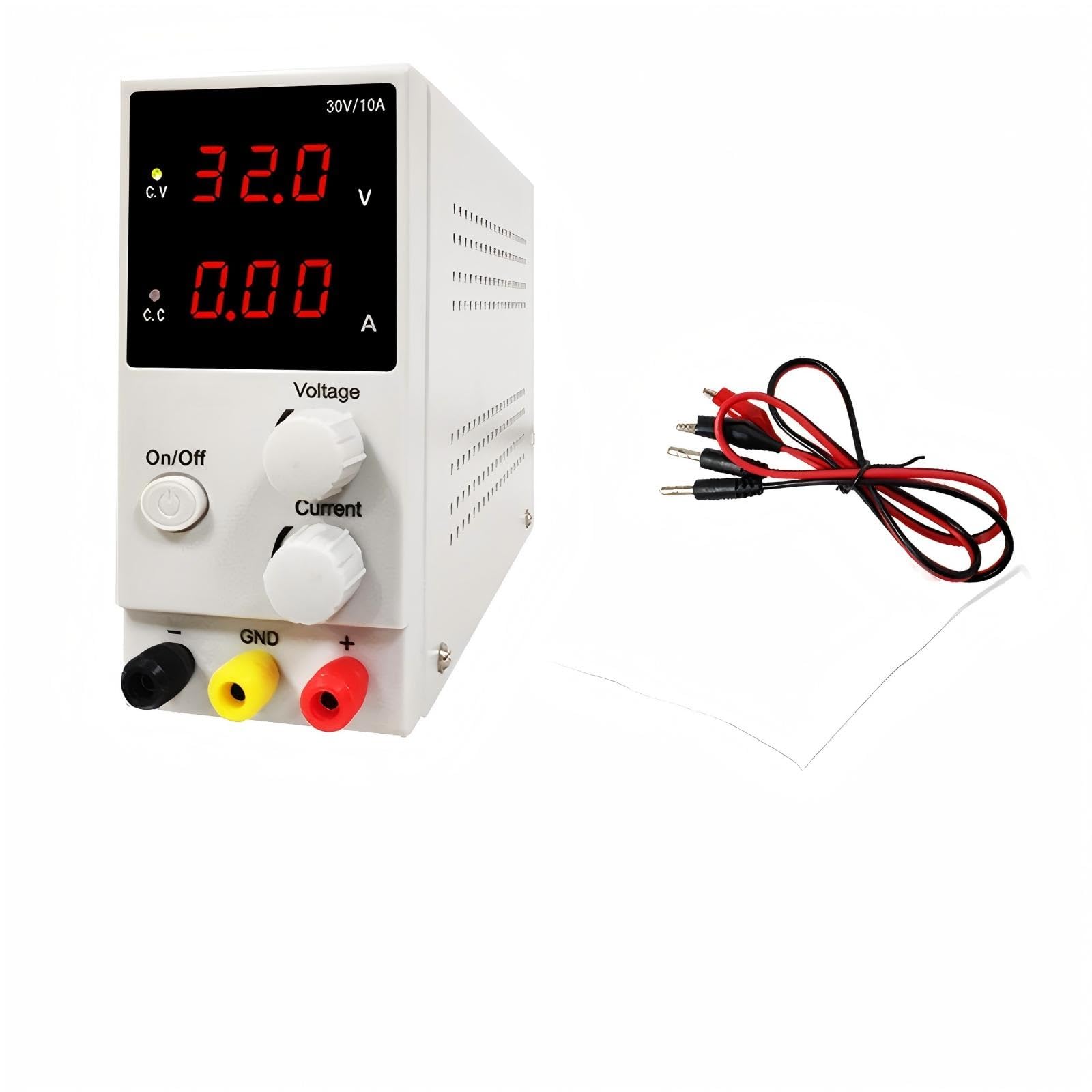K3010D Display LED a 3 cifre Alimentatore CC variabile 0-30 V / 0-10 A Per laboratorio o fabbrica | Banco da laboratorio regolabile con alimentazione elettrica e regolazione della tensione