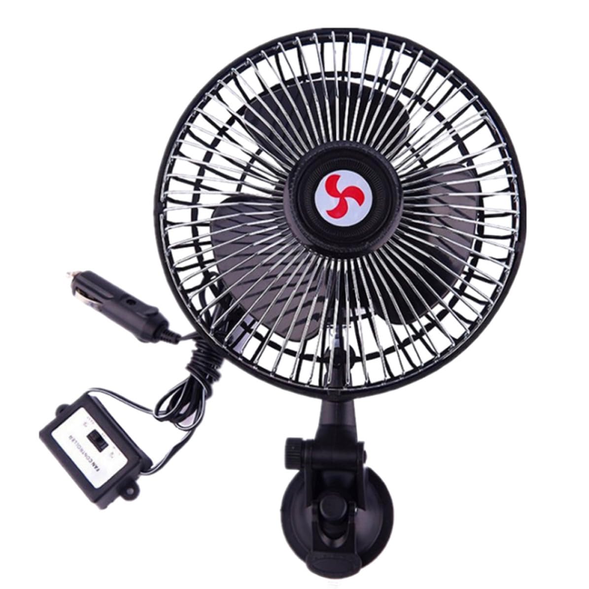 POPETPOP Ventilador de Coche de 6 Pulgadas Ventosa y Ajuste 12v