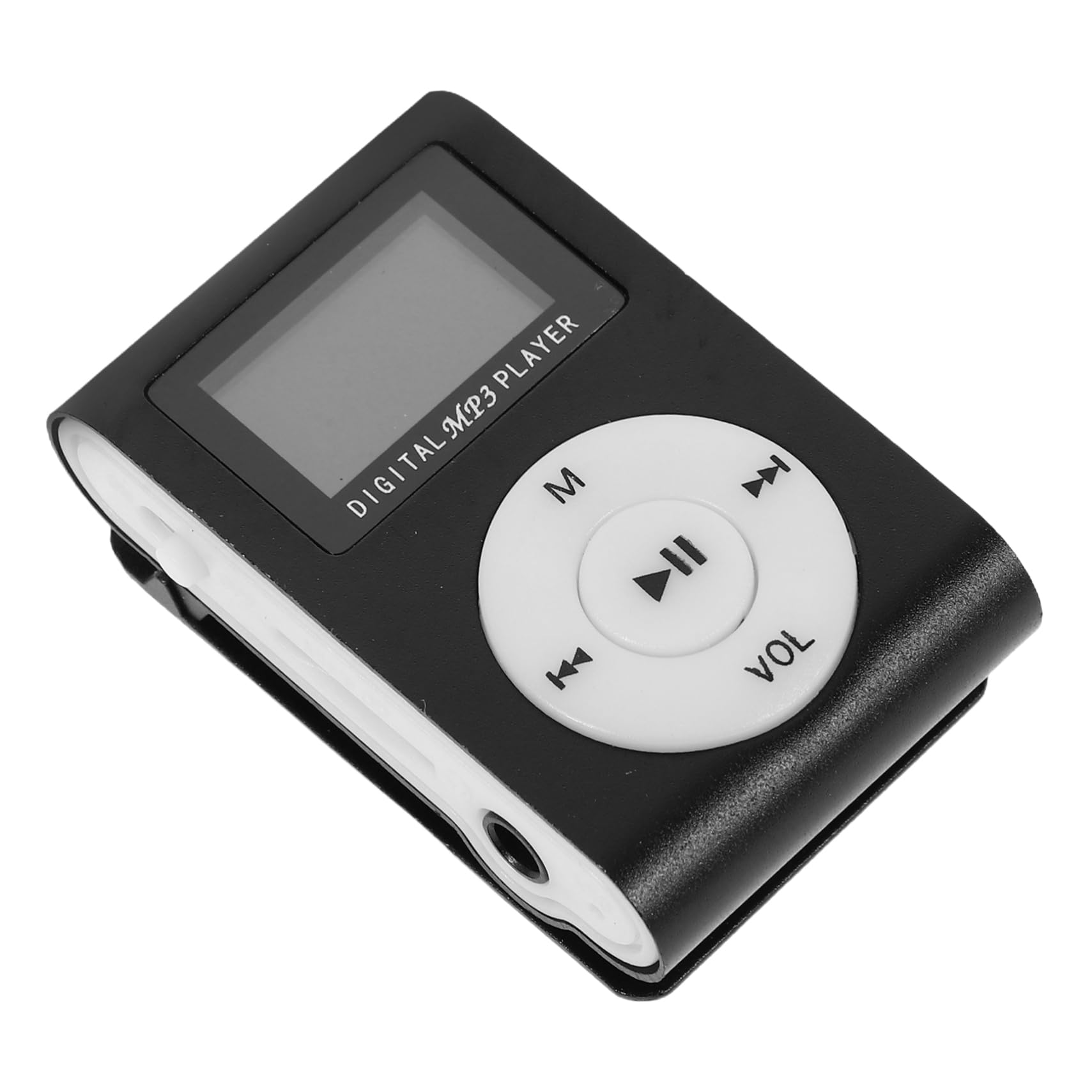 KOMBIUDA 32Gb Mini USB Clip Player with LCD Screen Micro Support Portable Digital Music Player Compact Design for Go Listening for Sports and Travel Black