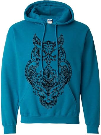 Dolphin Shirt Co Mystical Owl Stencil Black Sweatshirt Hoodie