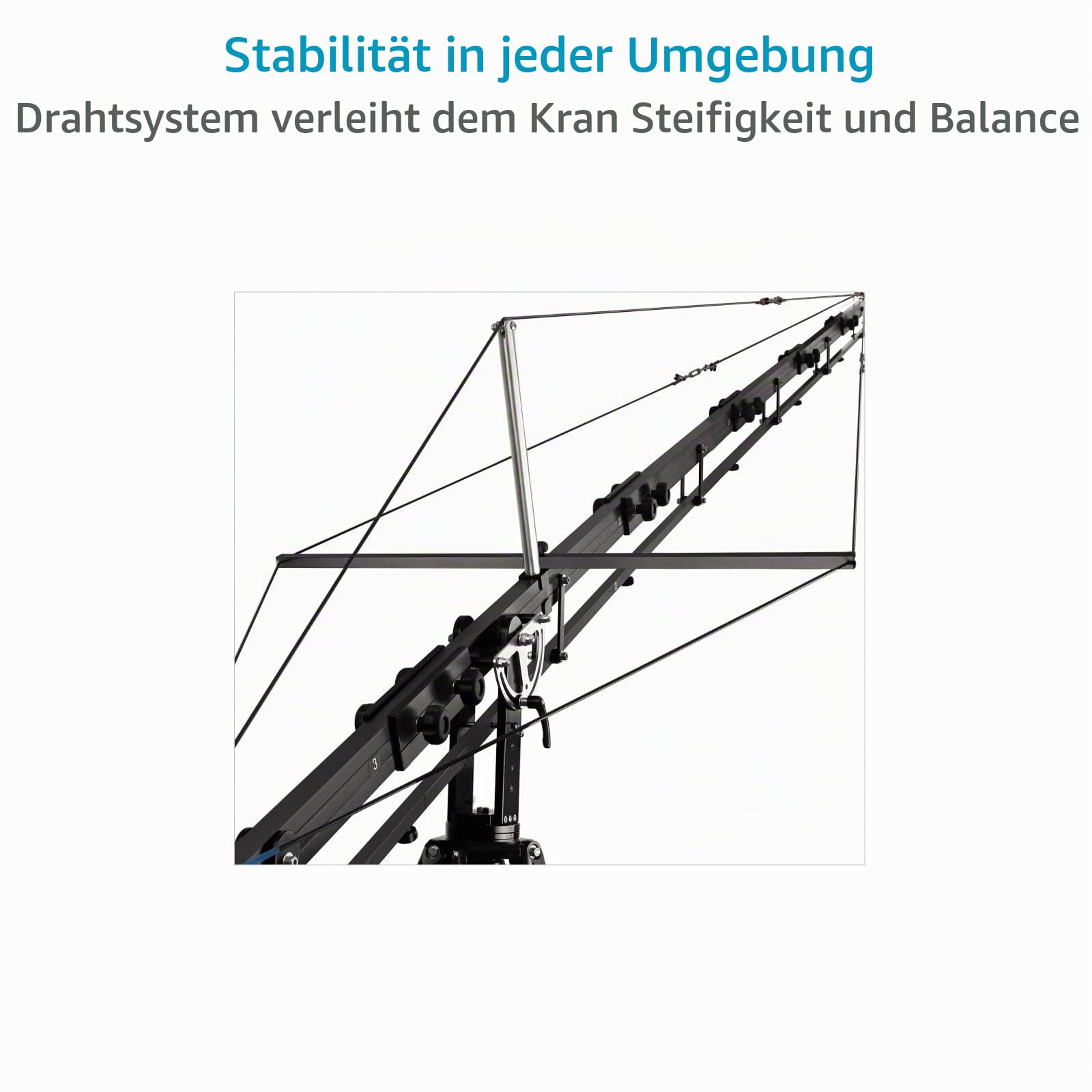 PROAIM Alphabet 6,4-m Kamerakran mit 100-mm-Stativ, 15 kg | Werkzeuglose Montage, modular 12–21 ft Reichweite, 360° Schwenkbereich, 400-kg-Alu-Spinne für hohe Stabilität.