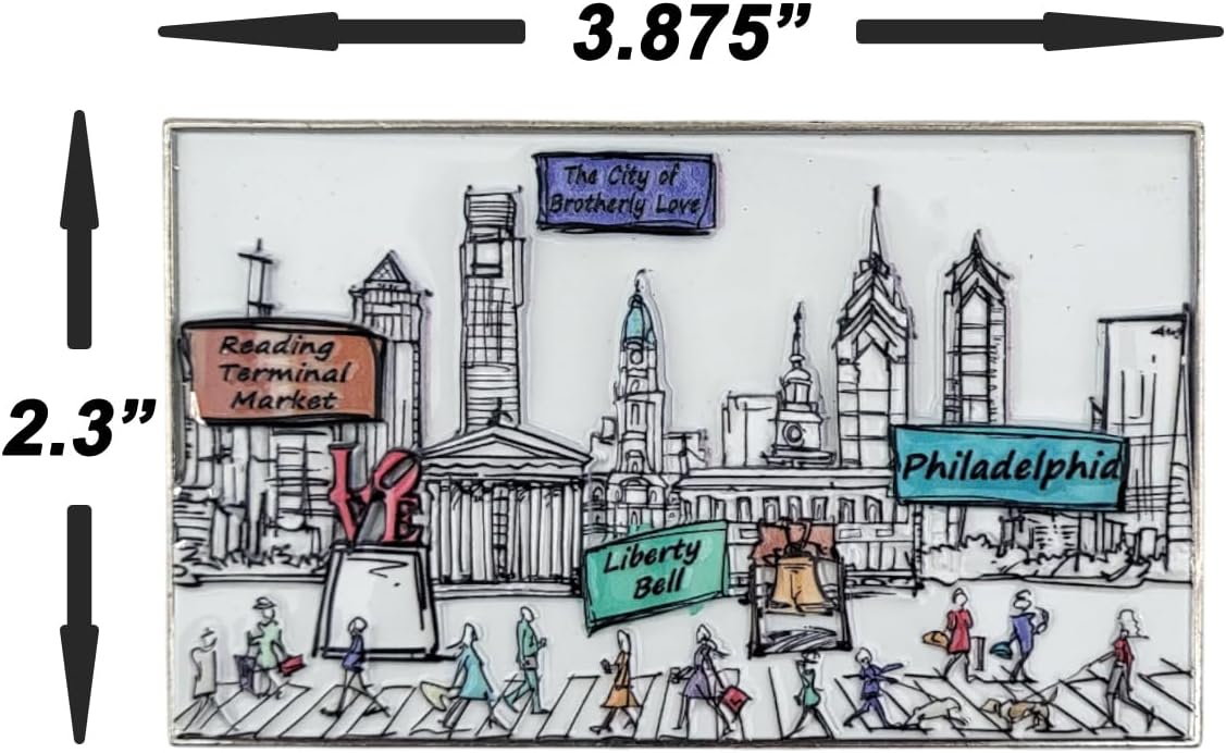 Cities Around The World Artwork Fridge Magnet Series - Designed in The USA - Collectible Souvenir & Gift (Philadelphia) image 4