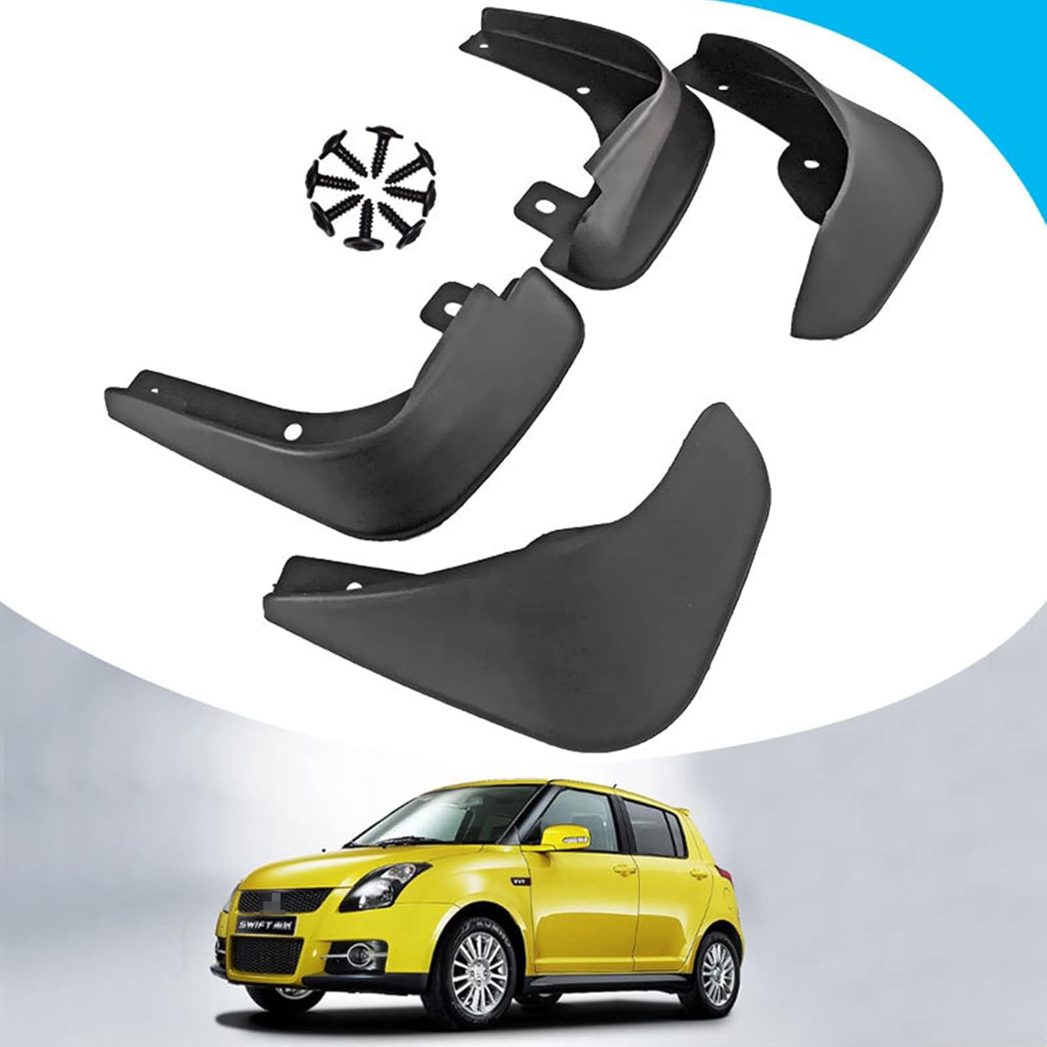 Amazon スズキ スイフト Swift 2011 マッドガード 泥除け 耐摩擦 スプラッシュガード ABS樹脂 硬質 泥よけ マッドフラップ 防キズ カーデコレーション 外装パーツ 4