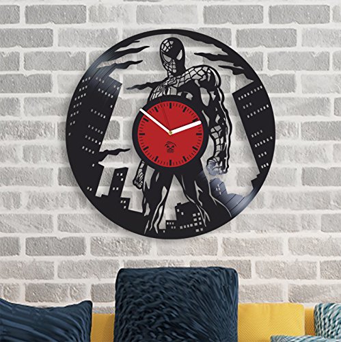 Spider Man Homecoming Game Kovides Vinyl Wall Clock Home Decor, Decoration Living Room Inspirational Comics Dc Movie, Vinyl Wall Clock With Silent Mechanism, Wall Sticker, Home Decor #TOP1