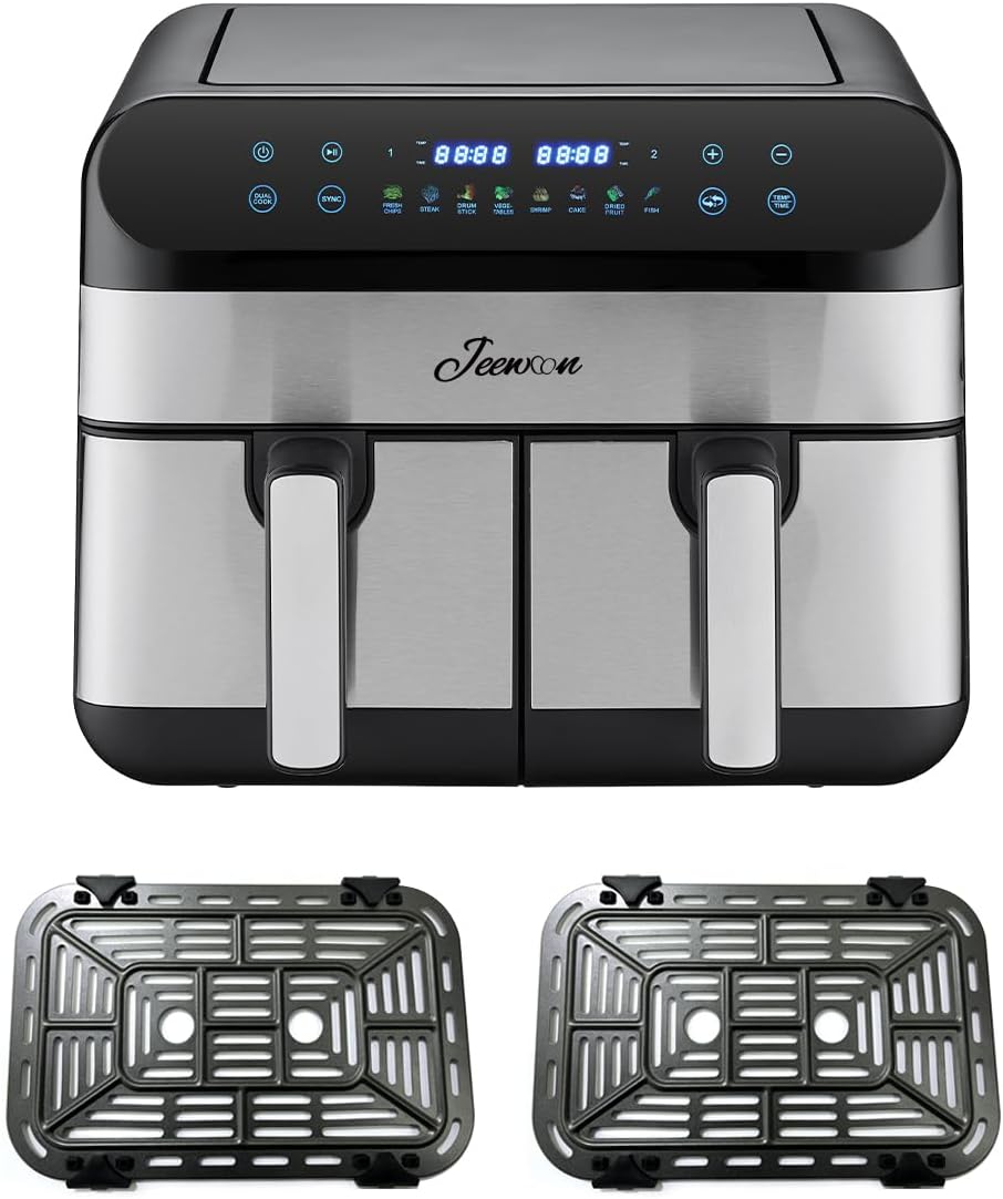 مقلاة هوائية مزدوجة من الفولاذ المقاوم للصدأ | 9 لتر و8 برامج ... - view 1