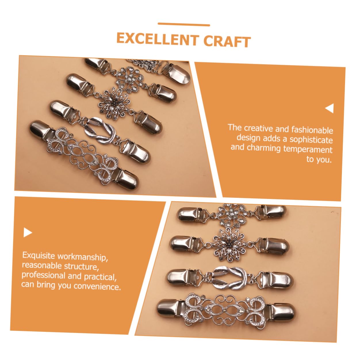 SOIMISS 18piezas Alfileres De Cadena Clip De Suéter Broche Decorativo De Flores Para Cuello De y Suéter Accesorios Elegantes Para Ocasiones Formales y Casual