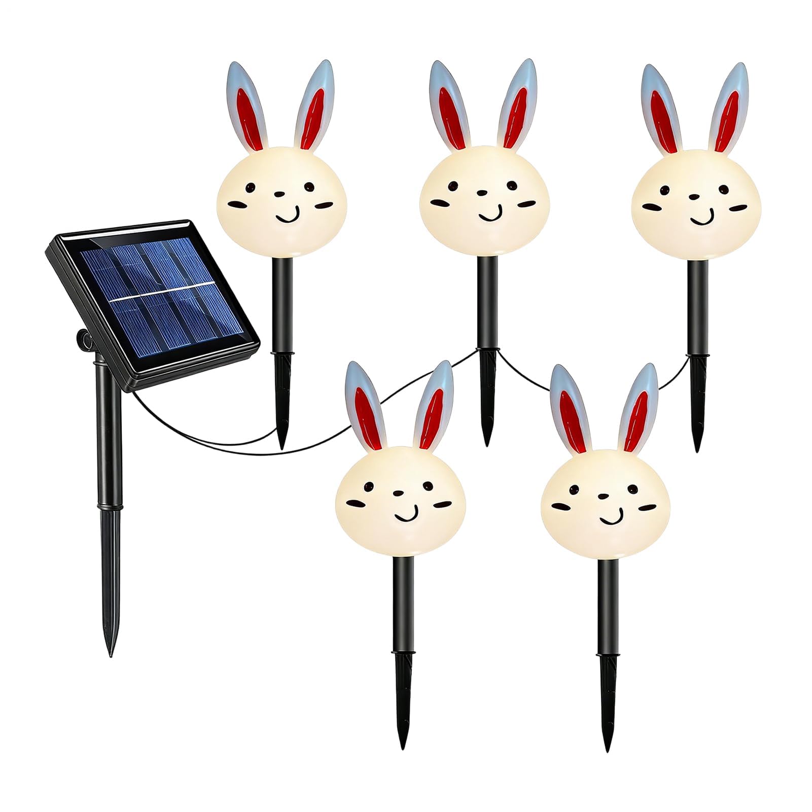 Muiltvoe Easter Solar Lights, Waterproof Rabbit Carrot Decor, Garden Yard Patio Porch Lawn Accessory, Walkway Stake Lamp, Courtyard Landscaping Tool, Outdoor Holiday Decoration