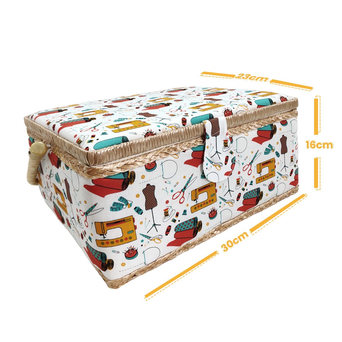 Boîte à Couture Grande, boîte à couture doublée en tissu avec compartiments, boîte de couture, cadeau pour mères, amis, sœurs,
