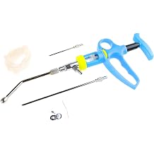 Two in One Animal Continuous Injector, Semi Automatic Livestock Syringe Continuous Syringe Feeding Oral On Cattle Sheep Goats Livestock Veterinary Feeding Gun Drencher, for Ranches and Farms