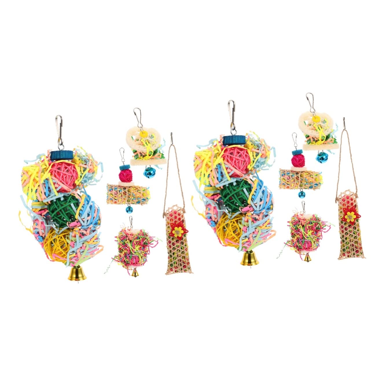 BESPORTBLE 2sets Giocattoli Da Masticare Appesi Per Pappagalli Giocattoli Creativi Per Uccelli Accessori Per Gabbie Attività Di Masticazione e Gioco Per Pappagalli Medi e Grandi