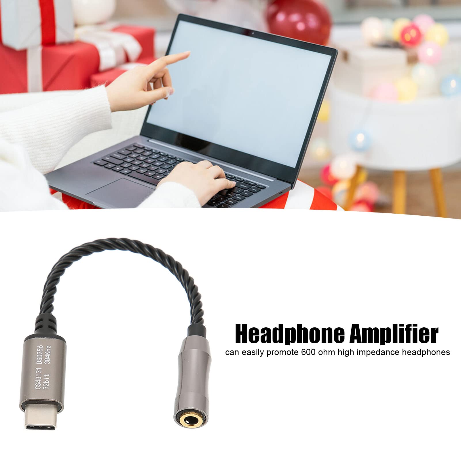 DAC USB C a Jack da 3,5 mm Adattatore audio Aux Tipo C Amplificatore per cuffie Convertore per auricolari HiFi CX31993 MAX97220 Decodifica digale  202192403