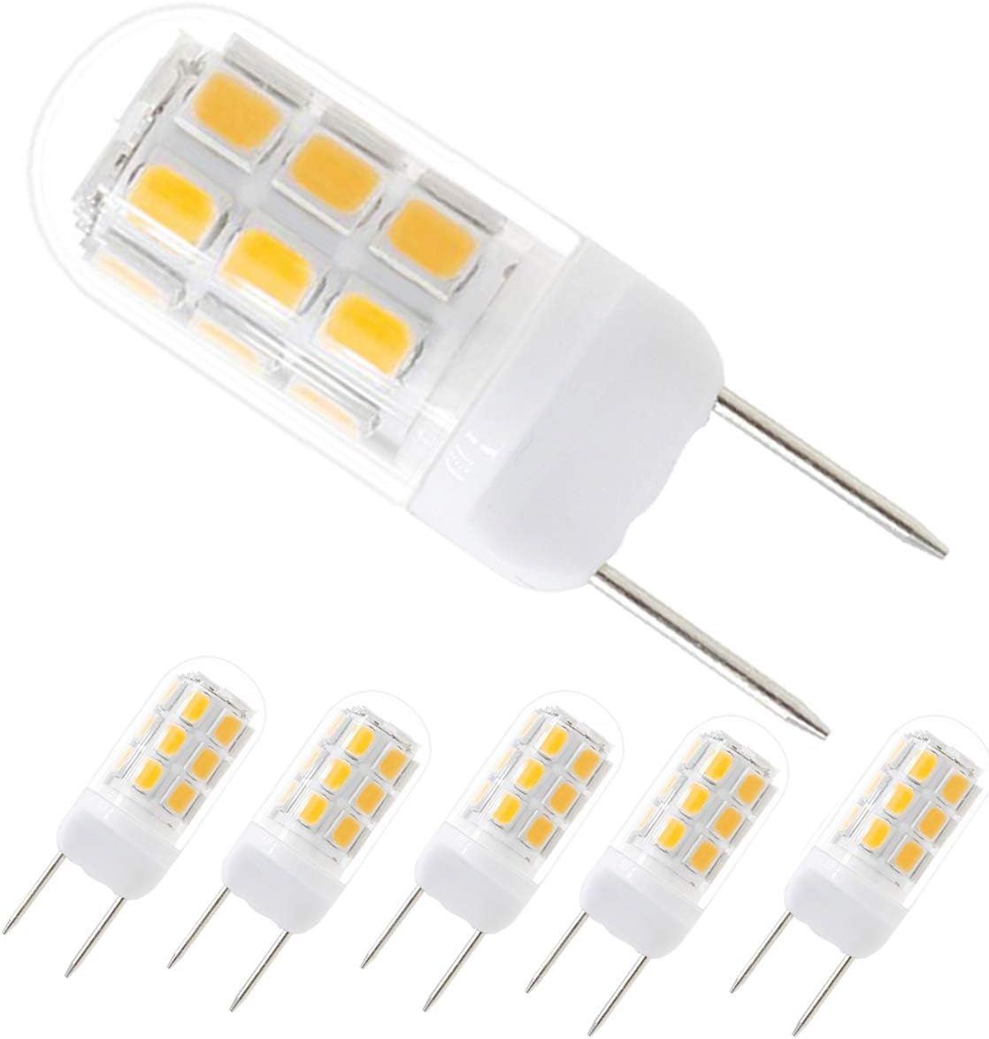 XRZTG8 T4 LED Bulbs 120V 20W-35W Halogen Replacement Warm White 3000K for Kitchen, Under-Cabinet and Puck Lighting, Pack of 5