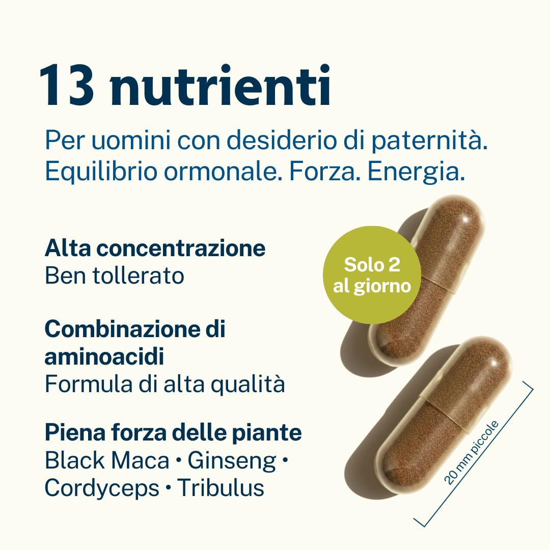 MascuPRO® Vigore Uomo Maca Nera - Estratto di Maca 20:1 con Tribulus terrestris, Cordyceps, Fieno greco, Zinco, Ginseng | Energia ed prestazioni | 180 capsule