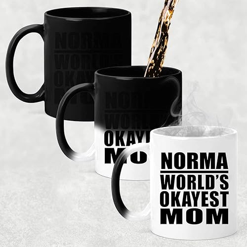 Miniatura 2 de Gifts, Norma World's Okayest Mom, 11oz Color Changing Mug Ceramic Heat Sensitive Magic Tea-Cup - for Birthday Anniversary Christmas Mothers Day