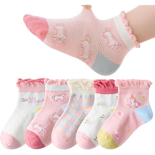 Ankle Socks for Girls - Cartoon Unicorn