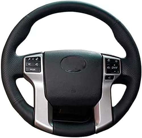 Funda de cuero negro cosida a mano para volante de automóvil, para Toyota Land Cruiser Prado 2010-2015 Tundra 2013-2017 Tacoma 2011-2016 DIY Fundas