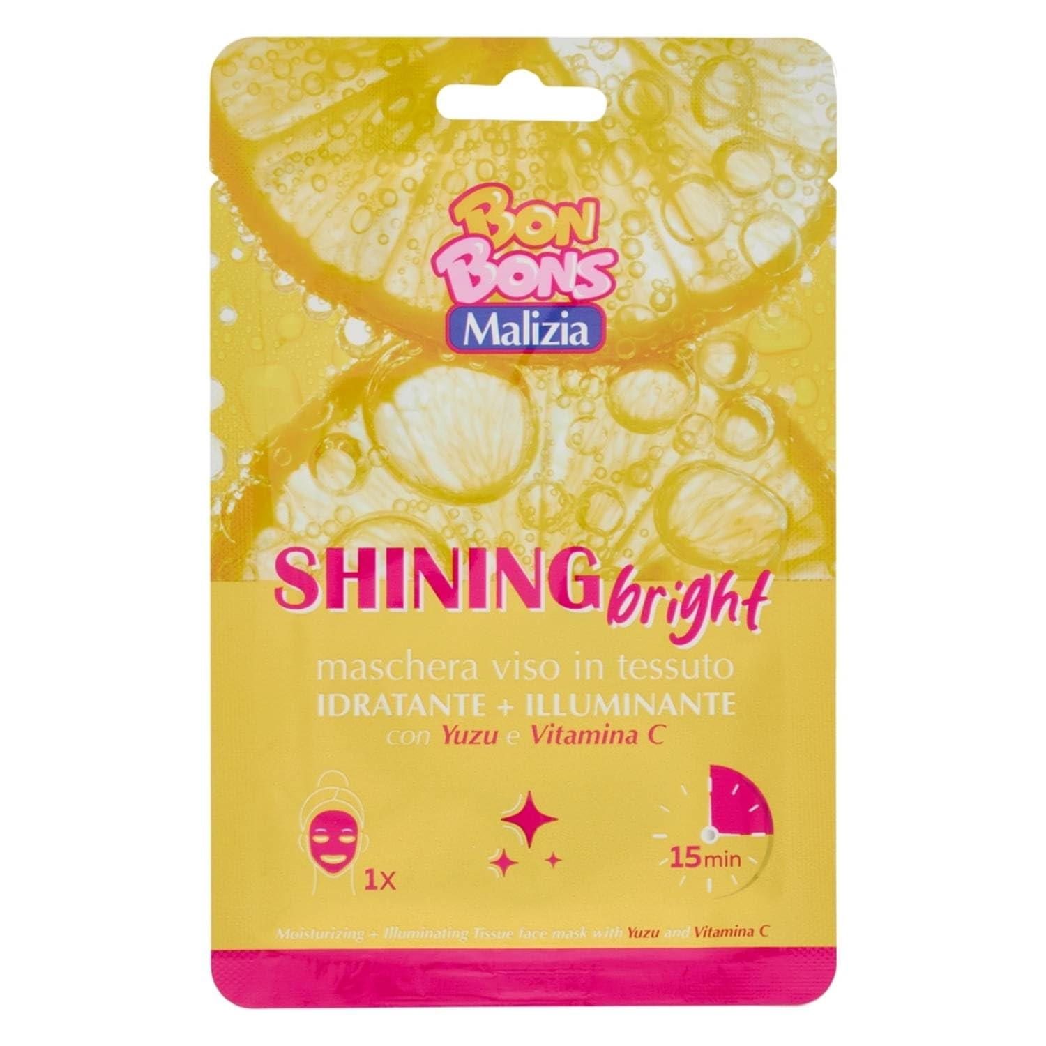 Malizia Bon Bons Set Regalo Bambina Pigiama Party Vanilla Maschera Viso- Profumo Eau De Toilette Spray 50 Ml e Maschera per Dormire