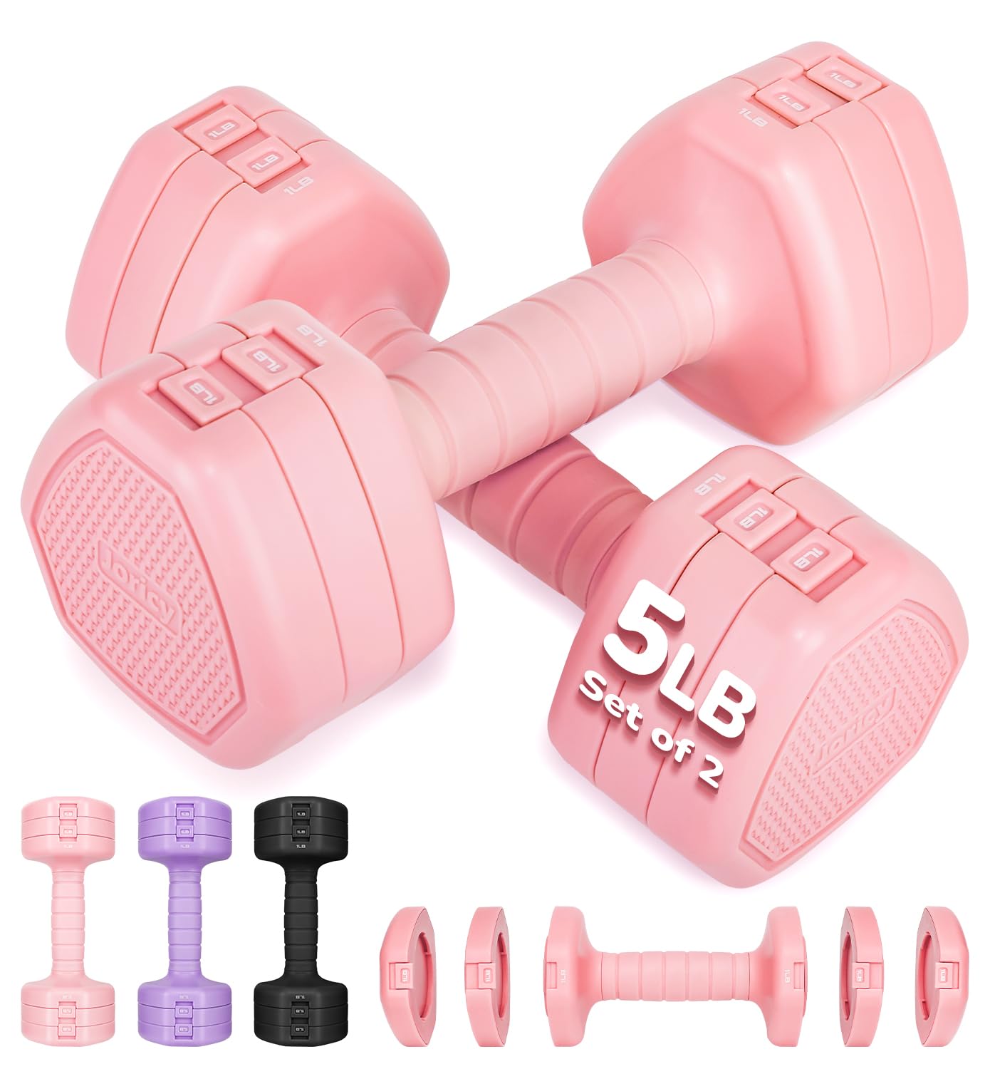 10LBS 20LBS 30LBS Dumbbell Set Adjustable Dumbbells Set of 2 Hand Weights for Women Men Weight Sets for