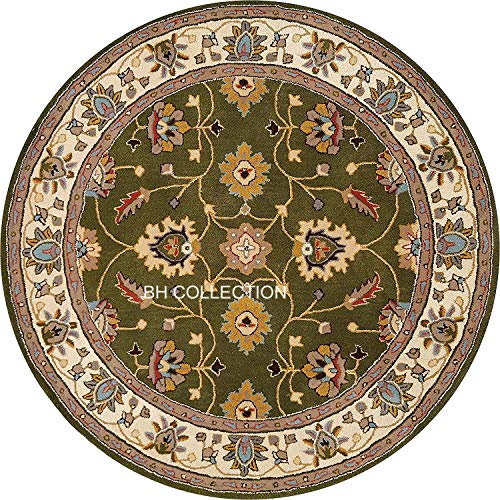 Image of Royal Look Handmade Carpet with Super Soft & Pure Woolen Carpet for Your BEDROOMS & Living Room with 1 INCH Pile Height 6 X 6 FEET (180x180 cm) Round Multi