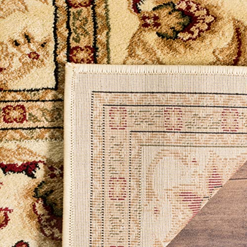 Image of SAFAVIEH Lyndhurst Collection Area Rug - 8' x 11', Ivory & Ivory, Traditional Oriental Design, Non-Shedding & Easy Care, Ideal for High Traffic Areas in Living Room, Bedroom (LNH212L)