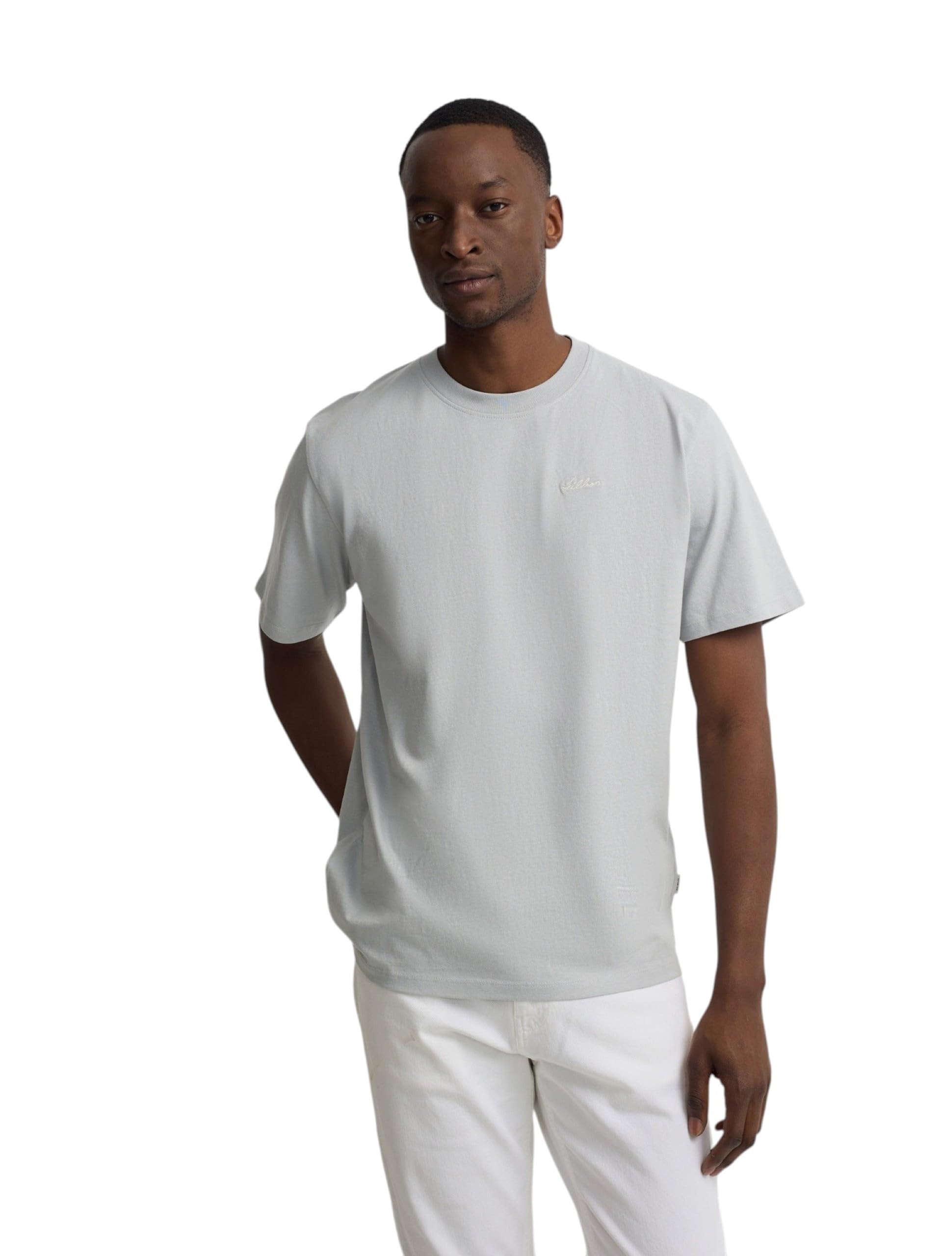 SILBON T-Shirt Hotel Bleu Grey Blue Men's T-Shirt (Pack of 1), Grey-Blue, M/3XL