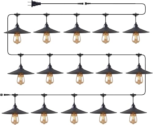 Miniatura 1 de Cadena de luces LED de 55 pies para exteriores, impermeable, tira de luces LED con sombra, tira de luces para patio, luces impermeables para